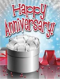 Silver Gift Red Beads Small Anniversary Card Greeting Card