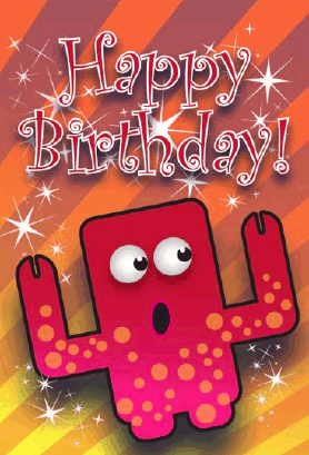 Spotted Monster Birthday Card Greeting Card