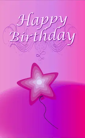 Star Balloon Birthday Card Greeting Card