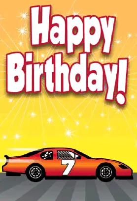 Stockcar Racecar Birthday Card Greeting Card