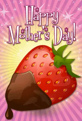 Strawberry in Chocolate Mother's Day Card Greeting Card