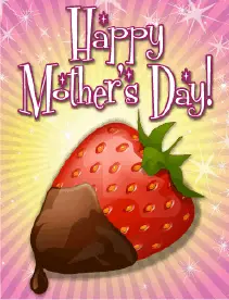 Strawberry in Chocolate Small Mother's Day Card Greeting Card