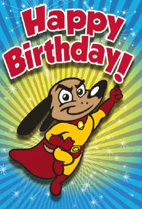 Superhero Dog Birthday Card Greeting Card