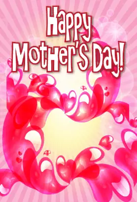 Swirling Red Hearts Mother's Day Card Greeting Card