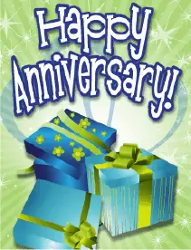 Three Blue Gifts Small Anniversary Card Greeting Card