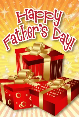 Three Red Gifts Father's Day Card Greeting Card