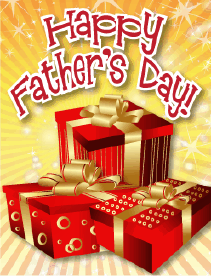 Three Red Gifts Small Father's Day Card Greeting Card