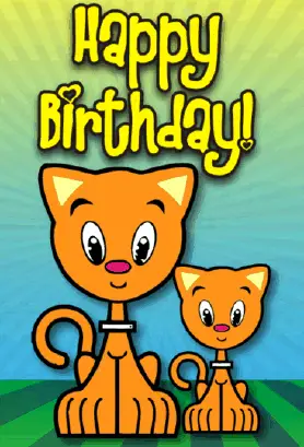 Two Cats Birthday Card Greeting Card