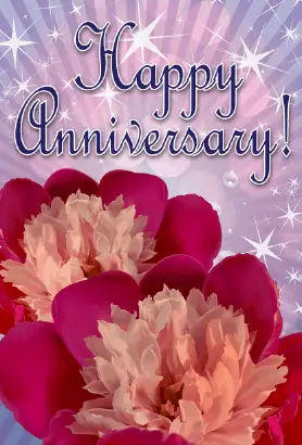 Two Flowers Anniversary Card Greeting Card