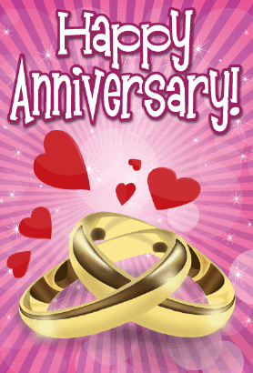 Two Rings Anniversary Card Greeting Card