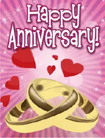Two Rings Small Anniversary Card Greeting Card