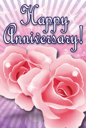 Two Roses Anniversary Card Greeting Card