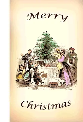 Victorian Family Christmas Card Greeting Card