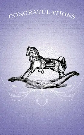 Victorian Rocking Horse Congratulations Card Greeting Card