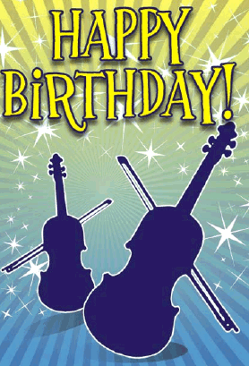 Violins Birthday Card Greeting Card