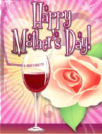 Wine and Rose Small Mother's Day Card Greeting Card