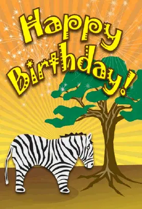 Zebra Birthday Card Greeting Card