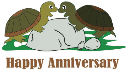 Anniversary Card with Turtles Greeting Card