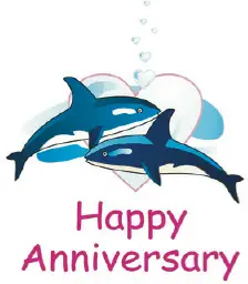 Anniversary Card with Whales (small) Greeting Card