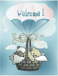 Baby Shower Card with Basket (small) Greeting Card