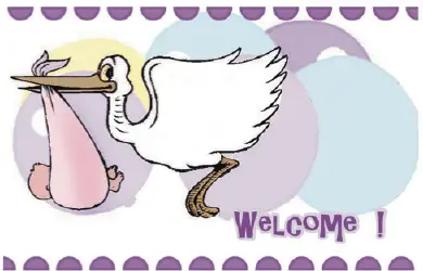 Baby Shower Card with Stork Greeting Card