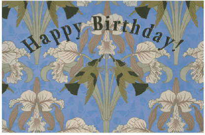 Birthday Card with Birds and Flowers Greeting Card