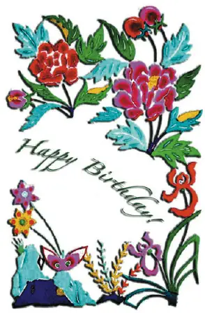 Birthday Card with Needlework Greeting Card