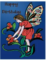 Birthday Card with Fairy (small) Greeting Card