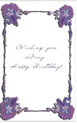 Birthday Card with Flower Border Greeting Card