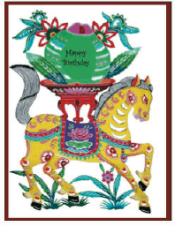 Birthday Card with Painted Horse (small) Greeting Card