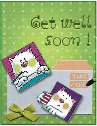 Get Well Card with Cats (small) Greeting Card