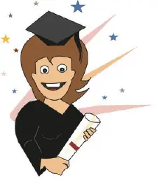 Graduation Card with Girl and Diploma (small) Greeting Card