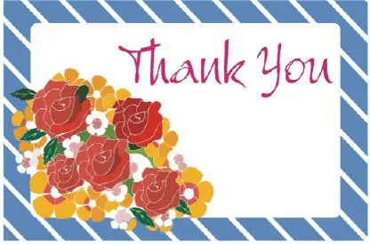 Thank You Card with Roses Greeting Card