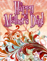 Red Swirls Small Mother's Day Card